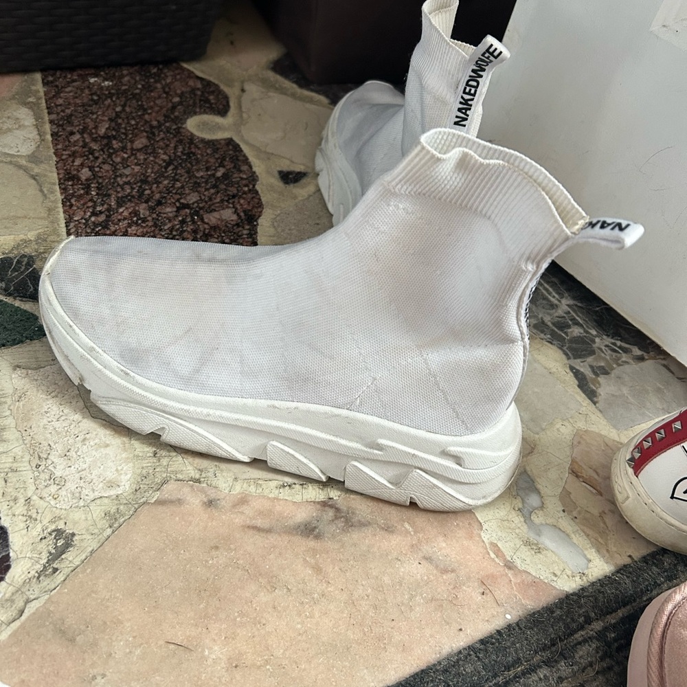 Naked Wolfe White High-Top Sneakers